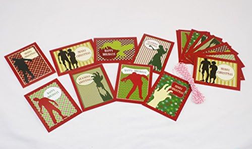 All I Want for Christmas Is Braaaains... Merry Zombie Christmas Gift Tags with Ribbon