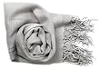 Soft and Silky Beautiful Viscose Pashmina Silver Shawl/ Wrap 28" X 78"