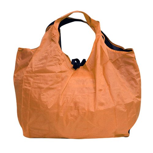 Vibrant Super Portable Roll-Up Velcro Shopping Hobo Bag (SMALL Orange)
