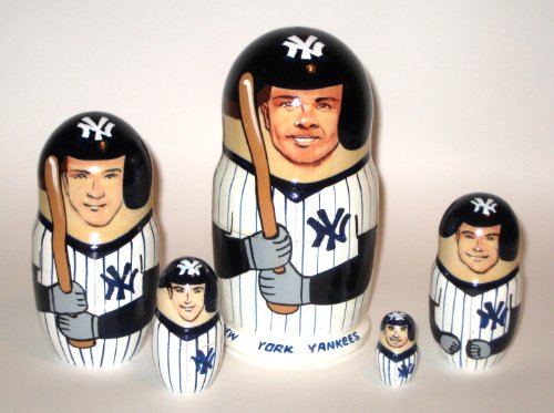 MLB Baseball New York Yankees * Hall of Fames * or Any Team your choice Russian Nesting doll 5 pcs / 6 in