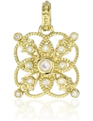 Katie Decker "Scroll" 18k Rose Quartz and Diamond Charm