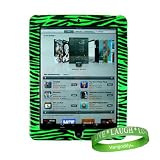 Stylishly Designed Hard Cover Snap on Case, iPad Cover for Apple iPad MB292LL/A Tablet (16GB, 32GB, Wifi + 3G) Green Zebra Animal Print + Live * Laugh * Love VG Silicone Wrist band!!!