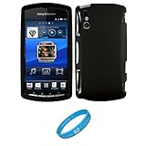 Black 2 Piece Crystal Hard Snap-On Protector Case for Sony Ericsson XPERIA  ....