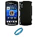 Black 2 Piece Crystal Hard Snap-On Protector Case for Sony Ericsson XPERIA Play (Playstation Phone) Android Mobile Phone + INCLUDES!!! SumacLife TM Wisdom Courage Wristband