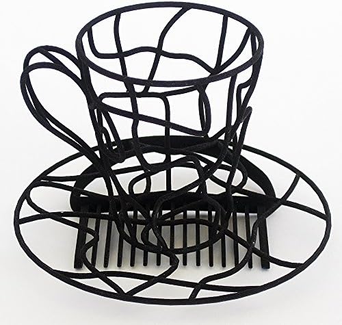 3D Printed 'My Cup of Tea' Fascinator Hat, Steampunk Meets Victorian Fashion, Nylon Plastic, Black