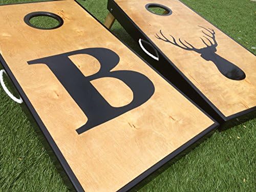 Big Letter and Deer Head Custom Cornhole Board Set
