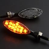 2 x Visible Side Safety Amber LED Cateye Carbon Fibre Look Turn Signal Light Clear... by Astra Security