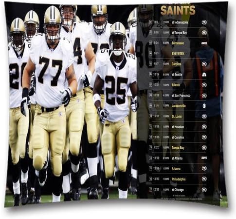 NFL Piilow Cover-New Orleans Saints Reggie Bush Printed Pillowcase-18"x18" Cotton Throw Pillow Cover-Gifts for Halloween-KingsBedding Theme 1684