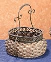 Metal / Wicker Basket 9x12.5 inches