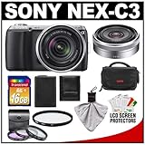 Sony Alpha NEX-C3 Digital Camera Body & E 18-55mm OSS Lens (Black) with E 1 ....