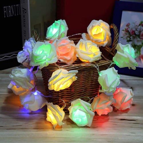 20LED Rose Flower Fairy Wedding Garden Party Xmas Decor Christmas String Lights Colorfull no.30