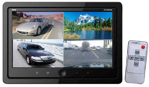Pyle - PLHR99IW; 9'' Quad TFT/LCD Video Monitor w/Headrest Shroud w/BNC Connectors