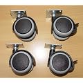 4 x M�belrollen 50mm Hartbodenrollen Gummi Lenk/FS