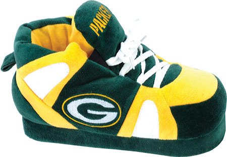 Comfy Feet Men's Green Bay Packers 01 Slippers,Green/Gold,L M US