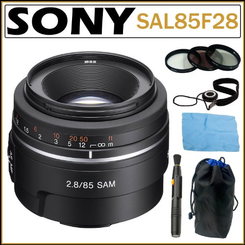Sony Alpha SAL85F28 5mm f/2.8 SAM Mid-range Telephoto Lens + Accessory Kit