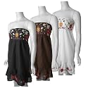 Cute Options Strapless Floral Embroidery Dress