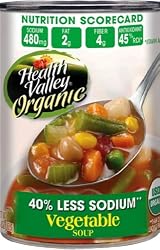 Health Valley Health Valley Organic Soup, Vegetable-40% less Sodium, 15-Ounce Cans (Pack of 12)
