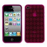 GTMax Hot Pink Plaid Checker Gel Skin Cover Case for Apple iPhone 4 4G 16GB / 32GB 4th Generation