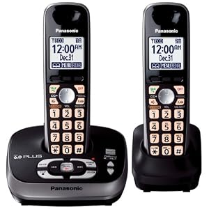 Panasonic KX-TG4032B DECT 6.0 PLUS Expandable Digital Cordless Answering System with 2... by Panasonic