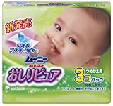 ムーニー おしりふき おしりピュア 詰替 65枚×3個パック x 8 (1560枚)