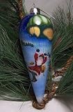 Old World Christmas Ornament Inside Art Parachuting Santa
