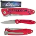 Patriotic Red Freedom Folder Pocket Knife - 6.50 Inches