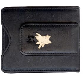 San Jose Sharks Gold Plated Leather Money Clip & C/C Holder