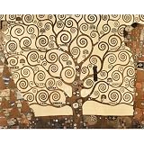 Professionally Framed Gustav Klimt (Tree of Life) Art Print Poster - 16x20 with RichAndFramous Black Wood Frame