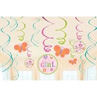 Tweet Baby Girl Shower Hanging Swirl Decorations