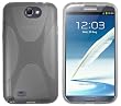 Mumbi X - Carcasa de silicona y TPU para Samsung Galaxy Note 2, color negro transparente
