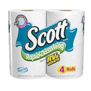 Scott Rapid Dissolve Bath Tissue, 4 Count (Pack of 12)