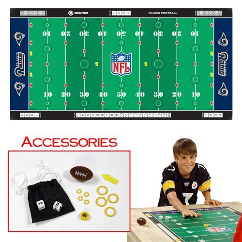 Zelosport Boys Nfl Licensed Finger Football Game Mat - Rams, Green