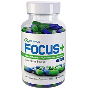 Excelerol Focus Plus Brain Supplement Capsules, 60 Count