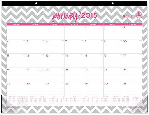 Blue Sky 2015 Chevron Monthly Desk Pad Calendar, Dabney Lee Collection, Case Bound, 22 x 17 Inches