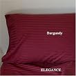 ELEGANCE Egyptian Cotton 500 Thread Count 3 - Pc Sateen Stripe Duvet Cover Burgundy King.