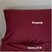 ELEGANCE Egyptian Cotton 500 Thread Count 3 - Pc Sateen Stripe Duvet Cover Burgundy King. Image