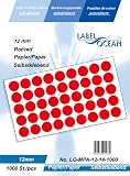 Produkt-Bild: 1000 Markierungspunkte, 12mm aus Papier, (Farbpunkte, farbige Klebepunkte), rot von LabelOcean (R), LO-MPA-12-14-1000