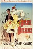 IMAGE OF TAMBOURINE L'AMANT DANSEUSES PARIS FRANCE FRENCH SMALL VINTAGE POSTER REPRO