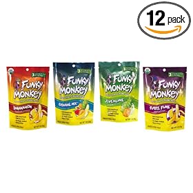 Funky Monkey Snacks Variety Pack, Freeze-Dried Fruit, 1-Ounce Bags (Pack of 12)