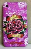 ED HARDY IPHONE CASE Iphone 3g Case Ed Hardy Eternal Love Tattoo Design with Swarovski Crystal Detail