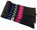 Handmade Pure Alpaca Natural Fiber Ski Scarf in Designer Black (Extra Large)