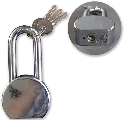 SAFEGUARD Heavy-Duty Gate Padlock | 3" (7.6 cm) Long-Shank | Superior Chrome Plating & Hardened Steel Shackle | Comes with 3 Keys | Ideal for Robust Gate Security & Securing Valuables