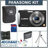cheap Panasonic Lumix DMC-FX500K Digital Camera Kit, Black with 4 GB SD Memory Card, Table Top Tripod, Camera Case, Spare CGA-S008 Lithium-Ion Battery, Digital Memory Case (4), Professional Lens Cleaning Kit