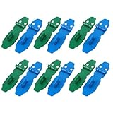 uxcell 12セット 掛け金ステープルハードウェアセット トランクフック カップボードドア グリーンブルー メタルラッチ 56mm