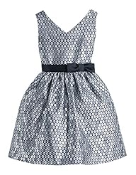 Girls V-neck Polka Dot Print  Jacquard Vintage Tea Length Polyester/Satin/Tulle Sleeveless Party Dress  With a Bow(s) and a Ribbon  and a Sash 