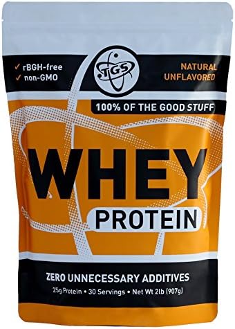 TGS Nutrition 100% Whey Protein, Natural Unflavored, (2 Pack)