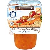 Gerber Purees 3rd Foods Herb Vegetable Pasta Chicken with Lil Bits, 10 Ounce (Pack of 6)