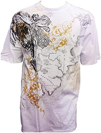 Konflic Archangel World Atlas MMA Muscle Heavy Weight T-shirt, White 3X-Large