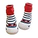 HOWELL Baby Boys Girls Sock Shoes Infant Soft Rubber Sole Shoes Anti-slip Breathable Cotton First Walking Shoes, Blue Stripe 7 Toddler