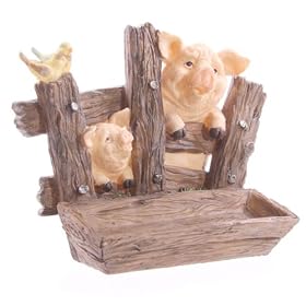 Two Pigs with Trough Garden Bird Bath